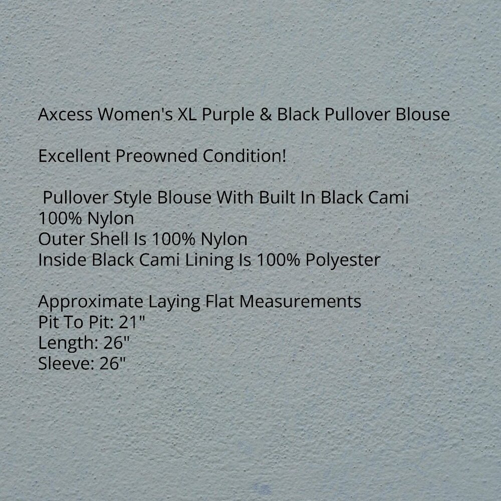 Axcess XL Purple & Black Pullover Nylon Top - Picture 6 of 7